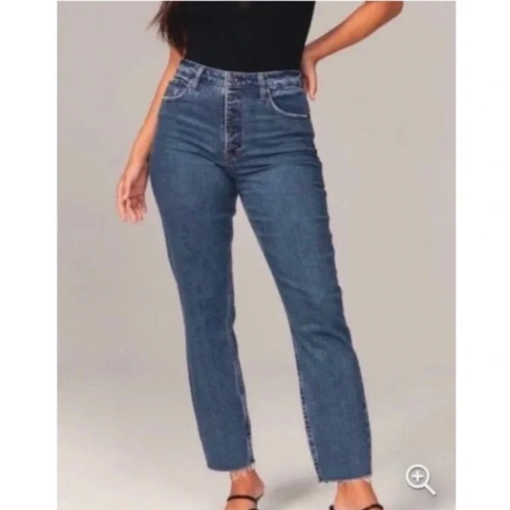 ABERCROMBIE & FITCH The Mom High Rise Exposed Button Fly Jeans 30/10